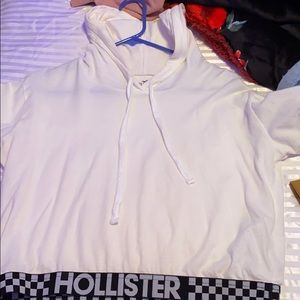 white cropped hoodie
